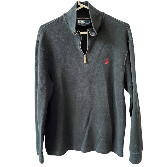POLO BY RALPH LAUREN 1/4 ZIP SWEATER TOP MEN M RIBBED KNIT COTTON SPORTY CLASSIC - Picture 1 of 12